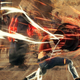 Sparks fly off the drill weapon Choko has attached to her wrist as she winds up to punch a horde of zombies in the desert.